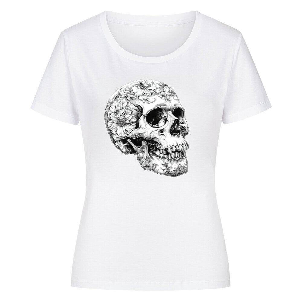 Premium Organic Damen-Shirt "Silence" Weiß – hunde-shirt.de