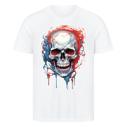 Premium T-Shirt "Blue & Red" Weiß – hunde-shirt.de