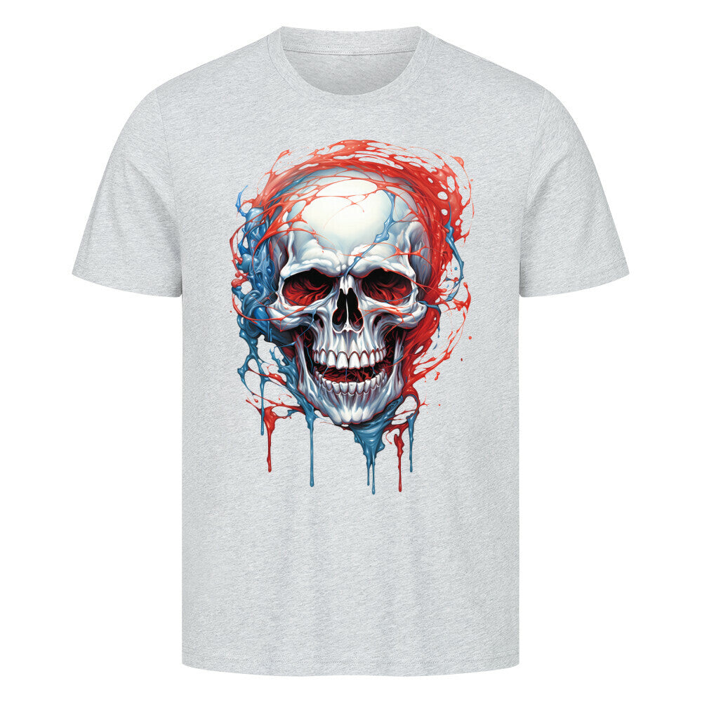 Premium T-Shirt "Blue & Red" Heather Grey – hunde-shirt.de