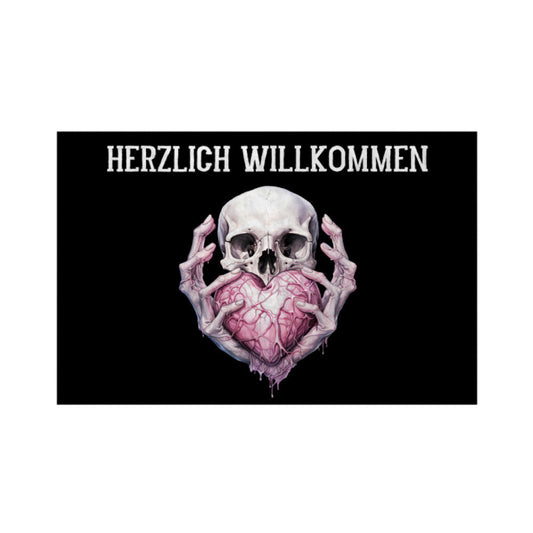 Fußmatte "Herzlich Willkommen" Weiß – hunde-shirt.de