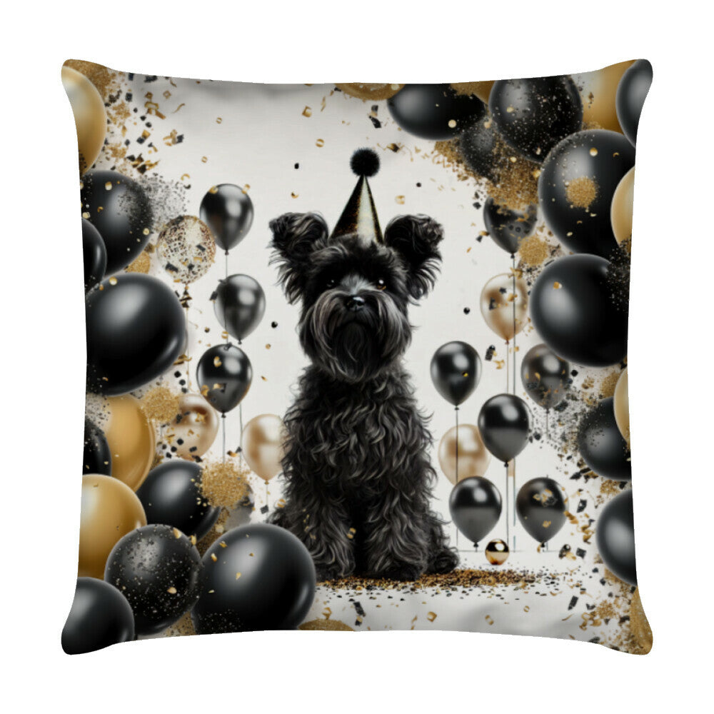Kissen "Affenpinscher - Geburtstag" Weiß – hunde-shirt.de