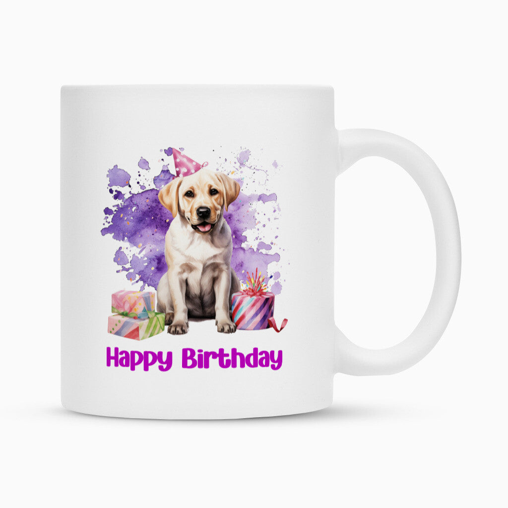 Tasse "Labrador - Happy Birthday" Weiß – hunde-shirt.de