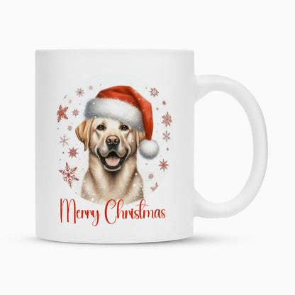 Tasse "Labrador ( hell ) - Merry Christmas" Weiß – hunde-shirt.de