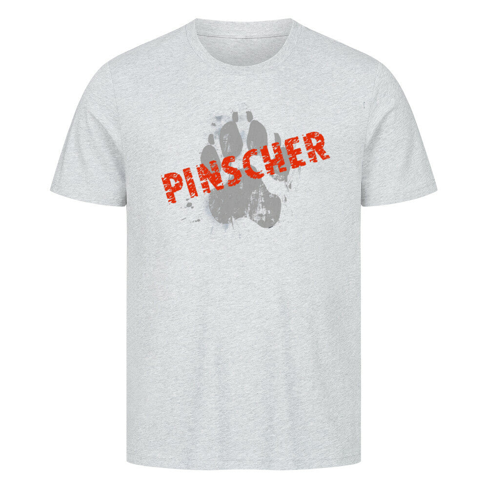 Premium T-Shirt "Pinscher PAW" Heather Grey – hunde-shirt.de
