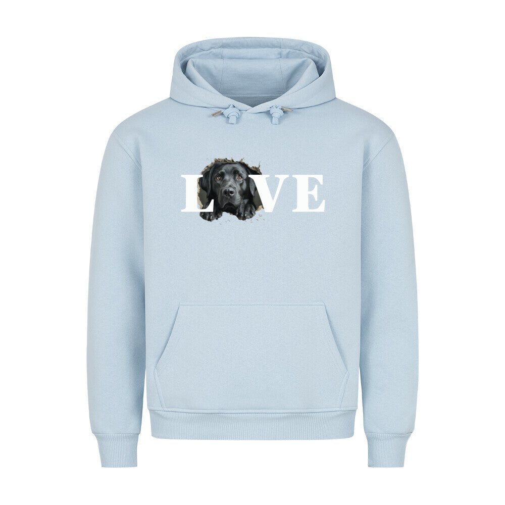 Premium Hoodie "Labrador - LOVE" Babyblau – hunde-shirt.de