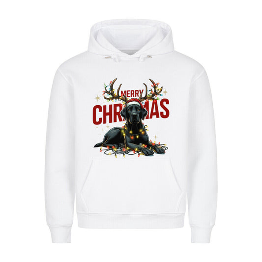 Premium Hoodie "Labrador ( schwarz ) - Merry Christmas" Weiß – hunde-shirt.de
