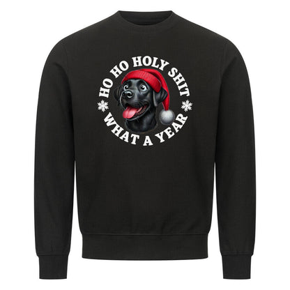 Premium Sweatshirt "Labrador ( schwarz ) - HO HO..." Schwarz – hunde-shirt.de