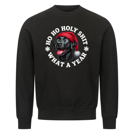 Premium Sweatshirt "Labrador ( schwarz ) - HO HO..." Schwarz – hunde-shirt.de
