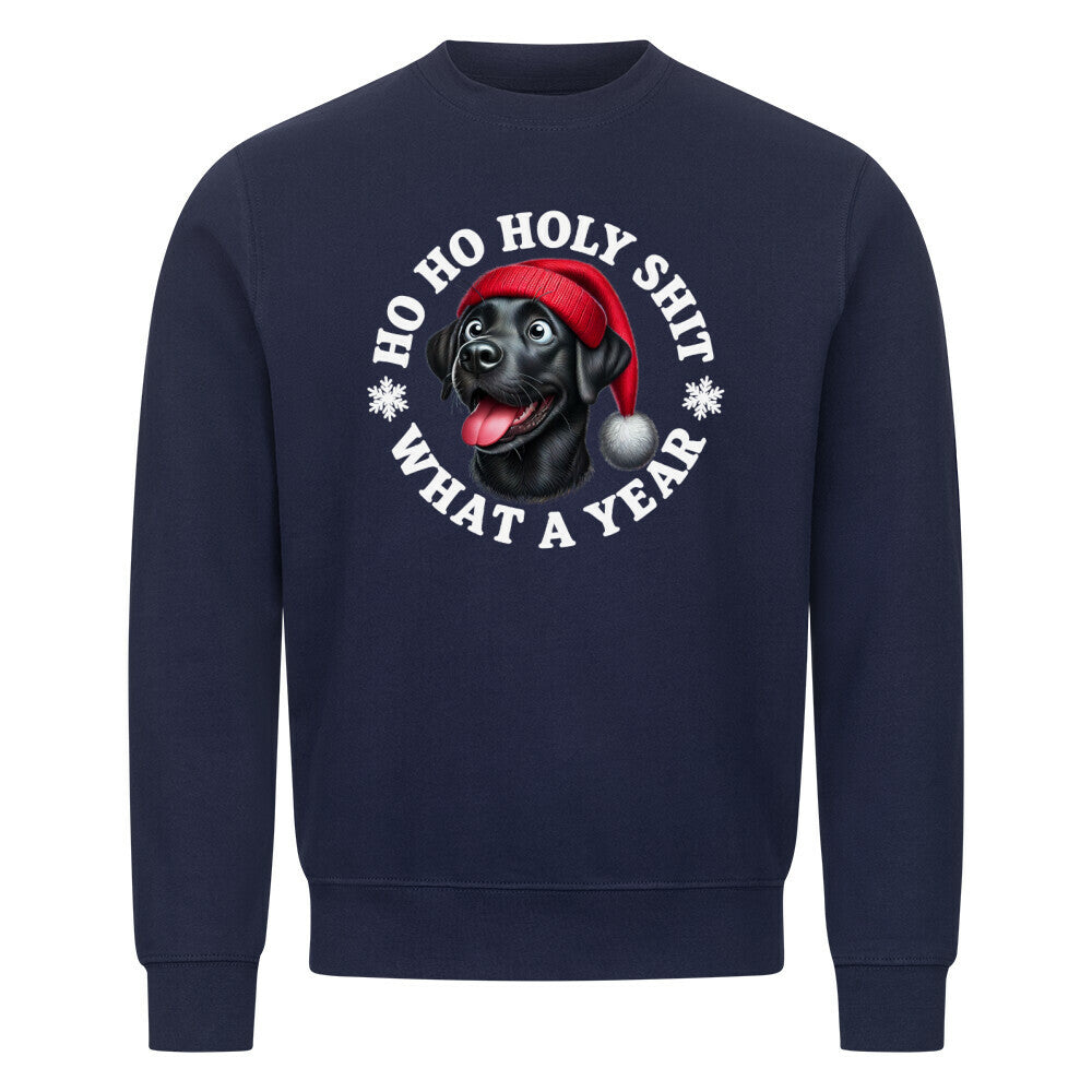 Premium Sweatshirt "Labrador ( schwarz ) - HO HO..." Navy Blue – hunde-shirt.de