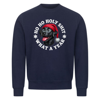 Premium Sweatshirt "Labrador ( schwarz ) - HO HO..." Navy Blue – hunde-shirt.de