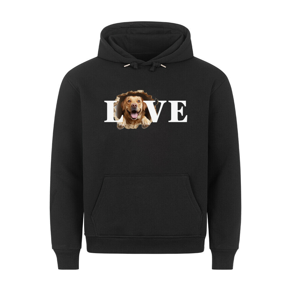 Premium Hoodie "Labrador ( hell ) - LOVE" Schwarz – hunde-shirt.de