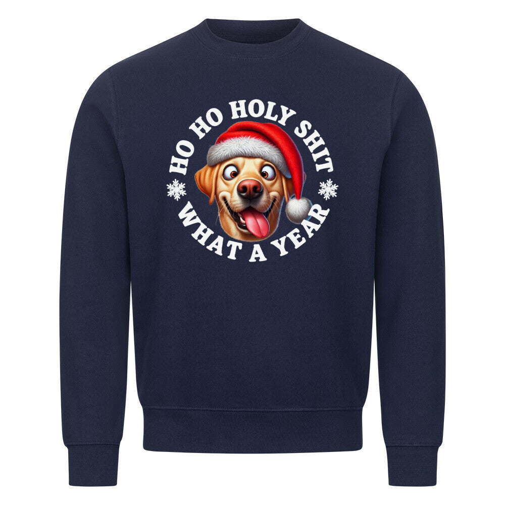 Premium Sweatshirt "Labrador ( hell ) - HO HO..." Navy Blue – hunde-shirt.de