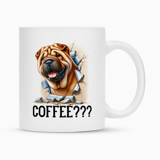 Tasse "Shar Pei - Coffee???" Weiß – hunde-shirt.de