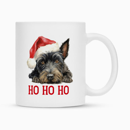 Tasse "Scottish Terrier - HO HO HO" Weiß – hunde-shirt.de
