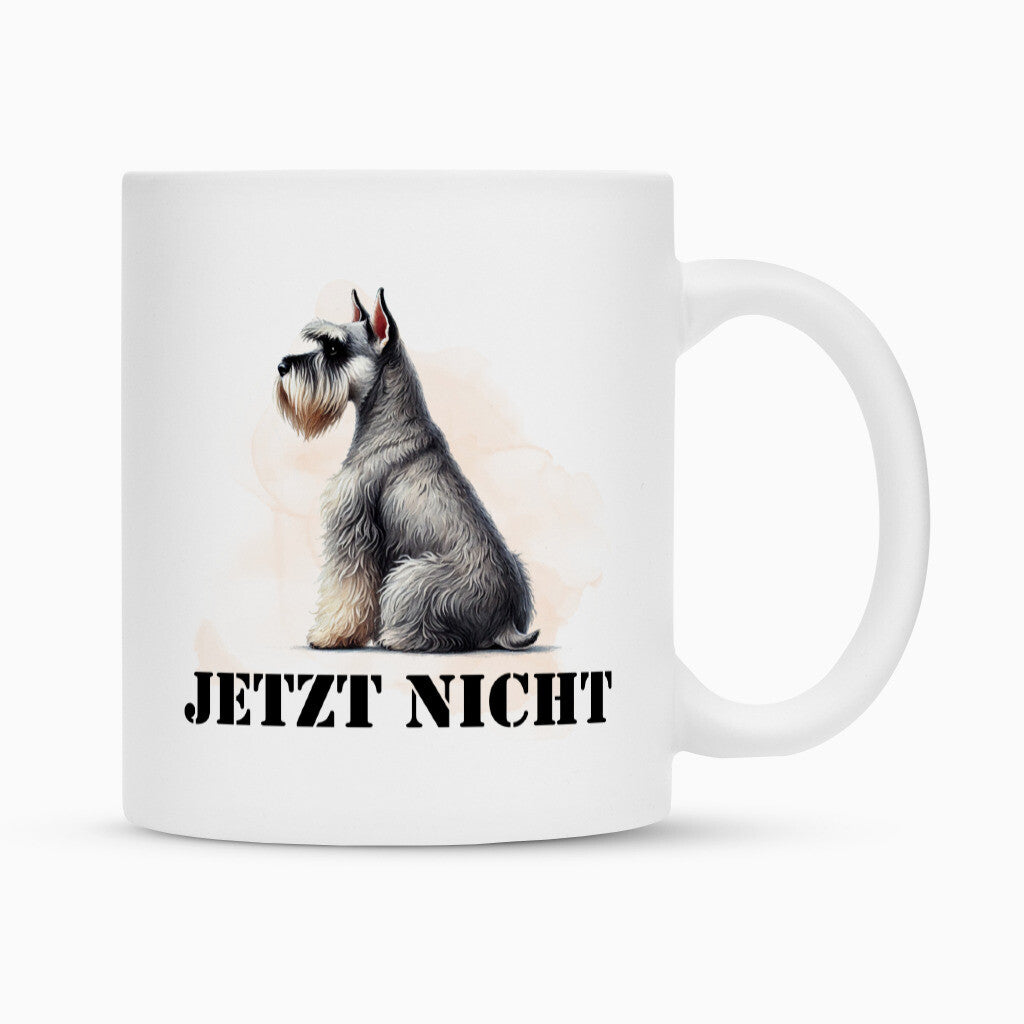 Tasse "Schnauzer - JETZT NICHT" Weiß – hunde-shirt.de