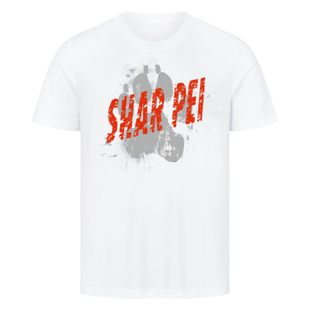 Premium T-Shirt "Shar Pei - PAW" Weiß – hunde-shirt.de
