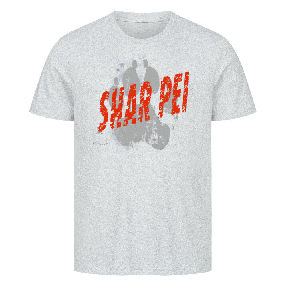 Premium T-Shirt "Shar Pei - PAW" Heather Grey – hunde-shirt.de