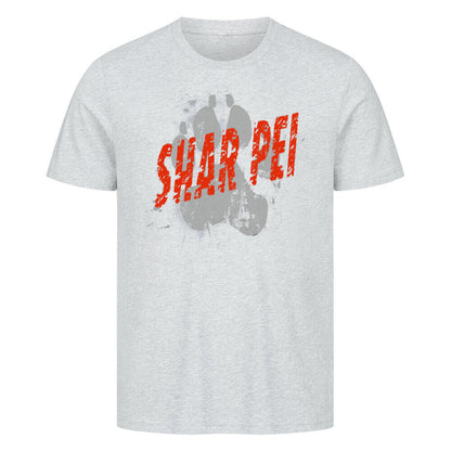Premium T-Shirt "Shar Pei - PAW" Heather Grey – hunde-shirt.de