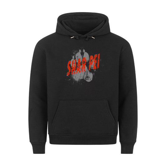 Premium Hoodie "Shar Pei - PAW" Schwarz – hunde-shirt.de