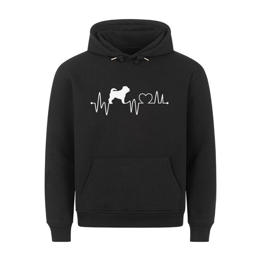 Premium Hoodie "Shar Pei - Heartbeat" Schwarz – hunde-shirt.de