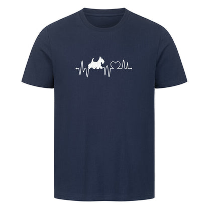 Premium T-Shirt "Scottish Terrier - Heartbeat" French Navy – hunde-shirt.de