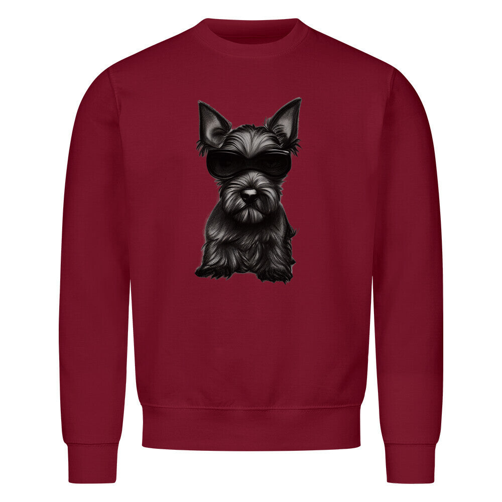 Premium Sweatshirt "Scottish Terrier - Cool" Burgunder – hunde-shirt.de
