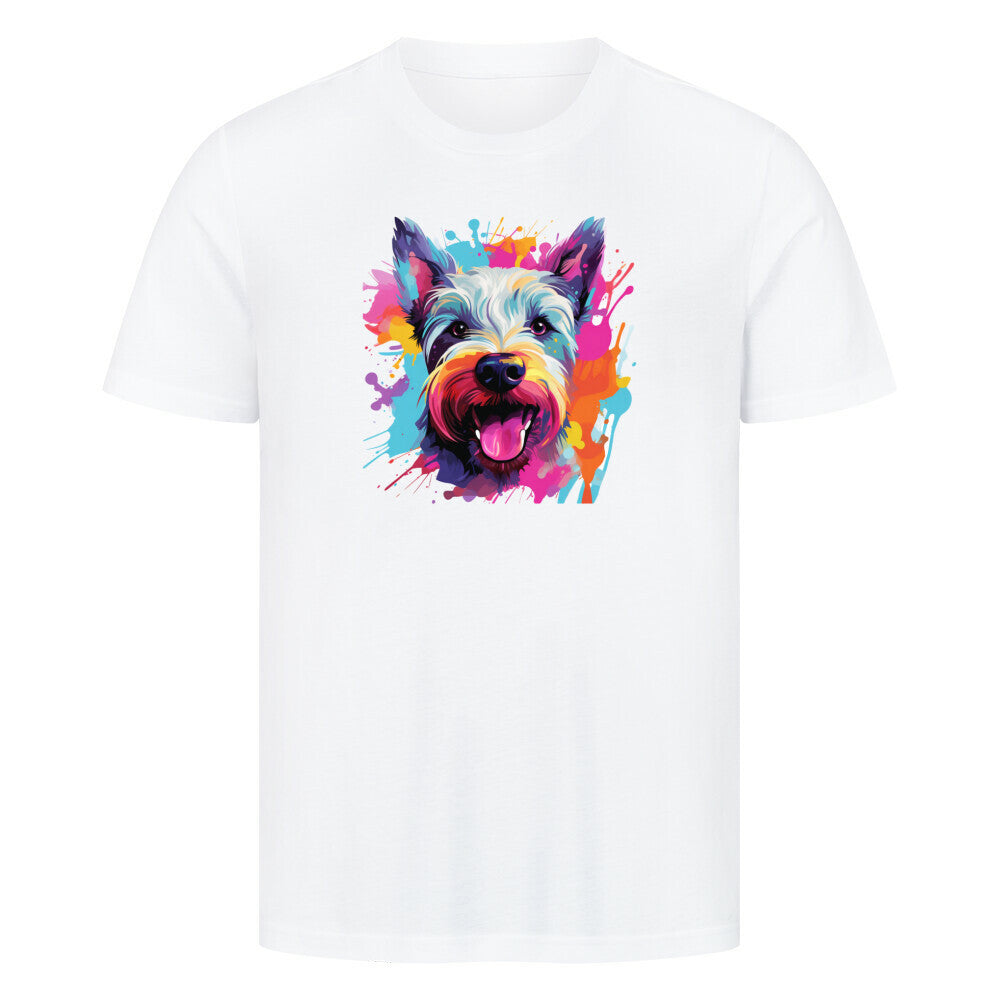 Premium T-Shirt "Scottish Terrier - Paint" Weiß – hunde-shirt.de