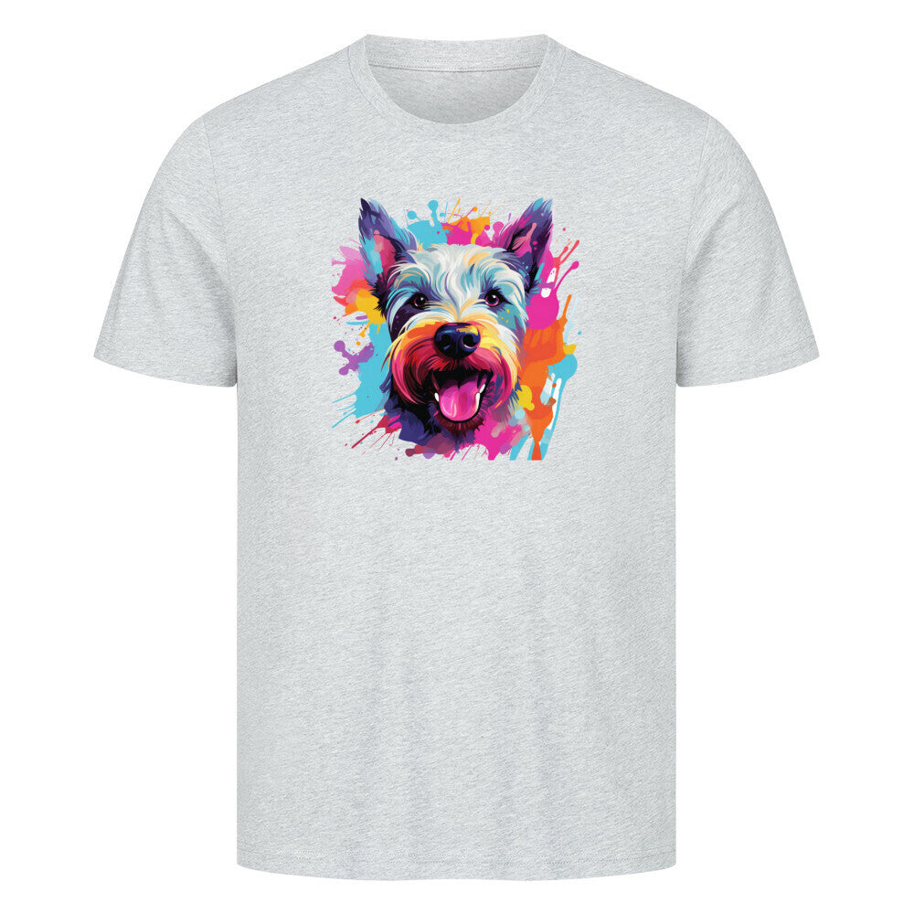 Premium T-Shirt "Scottish Terrier - Paint" Heather Grey – hunde-shirt.de