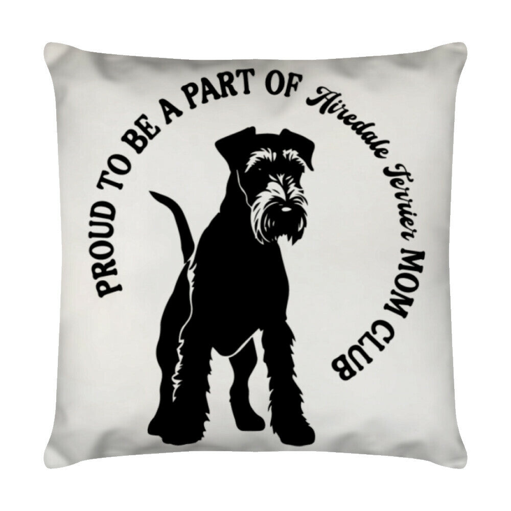 Kissen "Airedale Terrier - MOM Club" Weiß – hunde-shirt.de