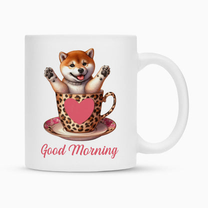 Tasse "Akita Inu - Good Morning" Weiß – hunde-shirt.de