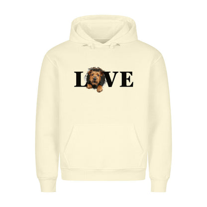 Premium Hoodie "Airedale Terrier - LOVE" Beige – hunde-shirt.de