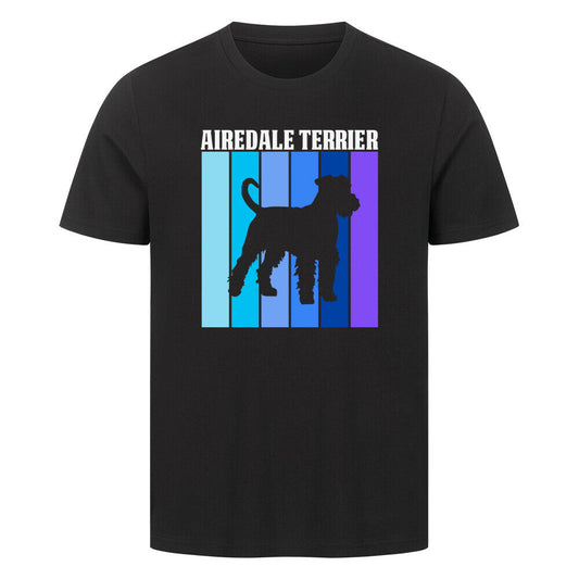 Premium T-Shirt "Airedale Terrier - BLUE" Schwarz – hunde-shirt.de