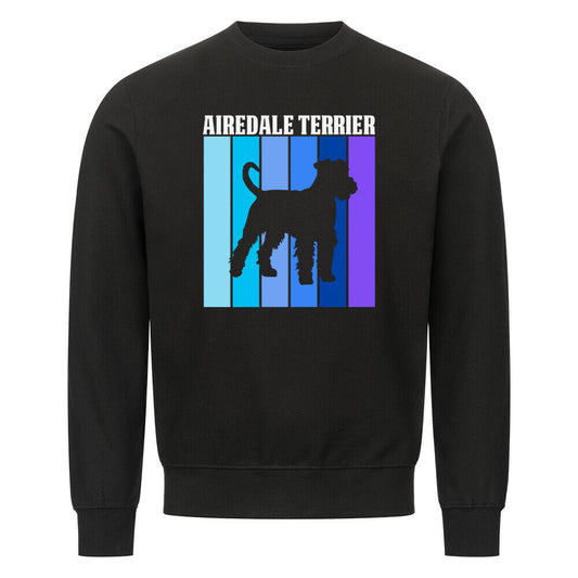 Premium Sweatshirt "Airedale Terrier - BLUE" Schwarz – hunde-shirt.de