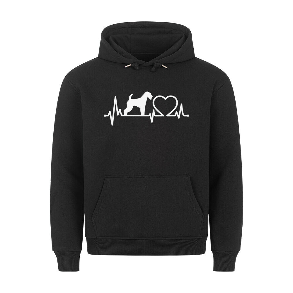 Premium Hoodie "Airedale Terrier - Heartbeat" Schwarz – hunde-shirt.de