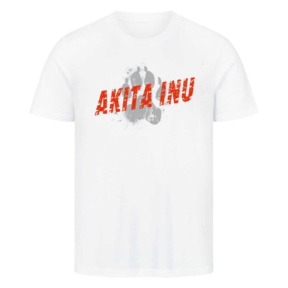 Premium T-Shirt "Akita Inu - PAW" Weiß – hunde-shirt.de