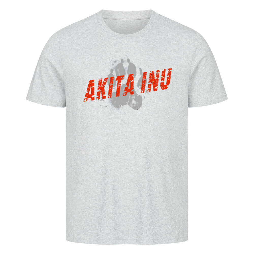 Premium T-Shirt "Akita Inu - PAW" Heather Grey – hunde-shirt.de