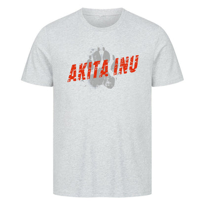Premium T-Shirt "Akita Inu - PAW" Heather Grey – hunde-shirt.de
