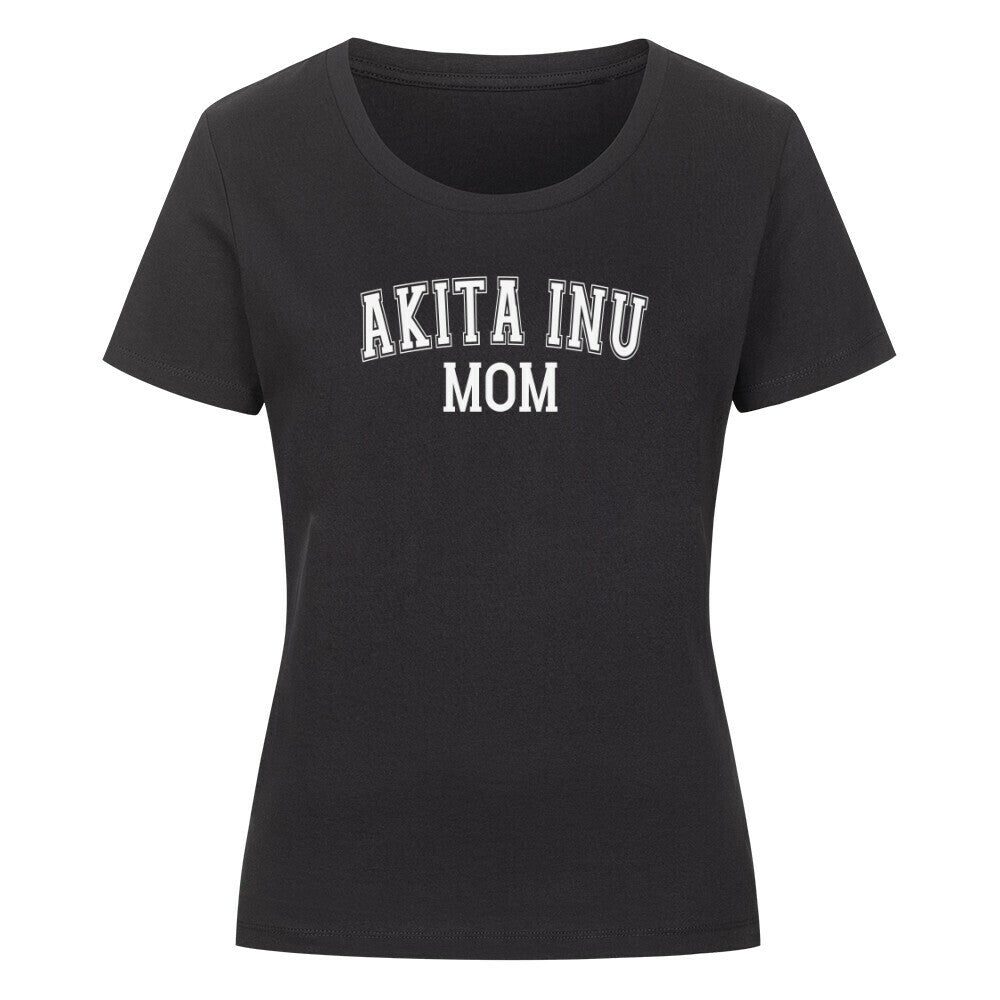 Premium Organic Damen-Shirt "Akita Inu - MOM" Schwarz – hunde-shirt.de