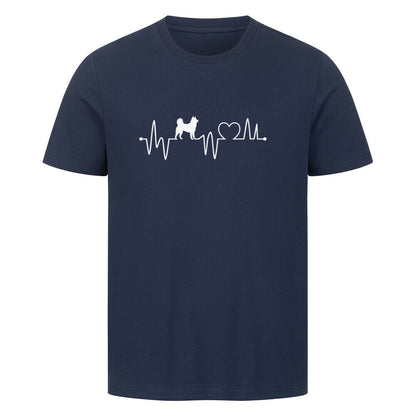 Premium T-Shirt "Akita Inu - Heartbeat" French Navy – hunde-shirt.de