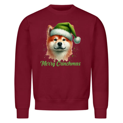 Premium Sweatshirt "Akita Inu - Merry Grinchmas" Burgunder – hunde-shirt.de