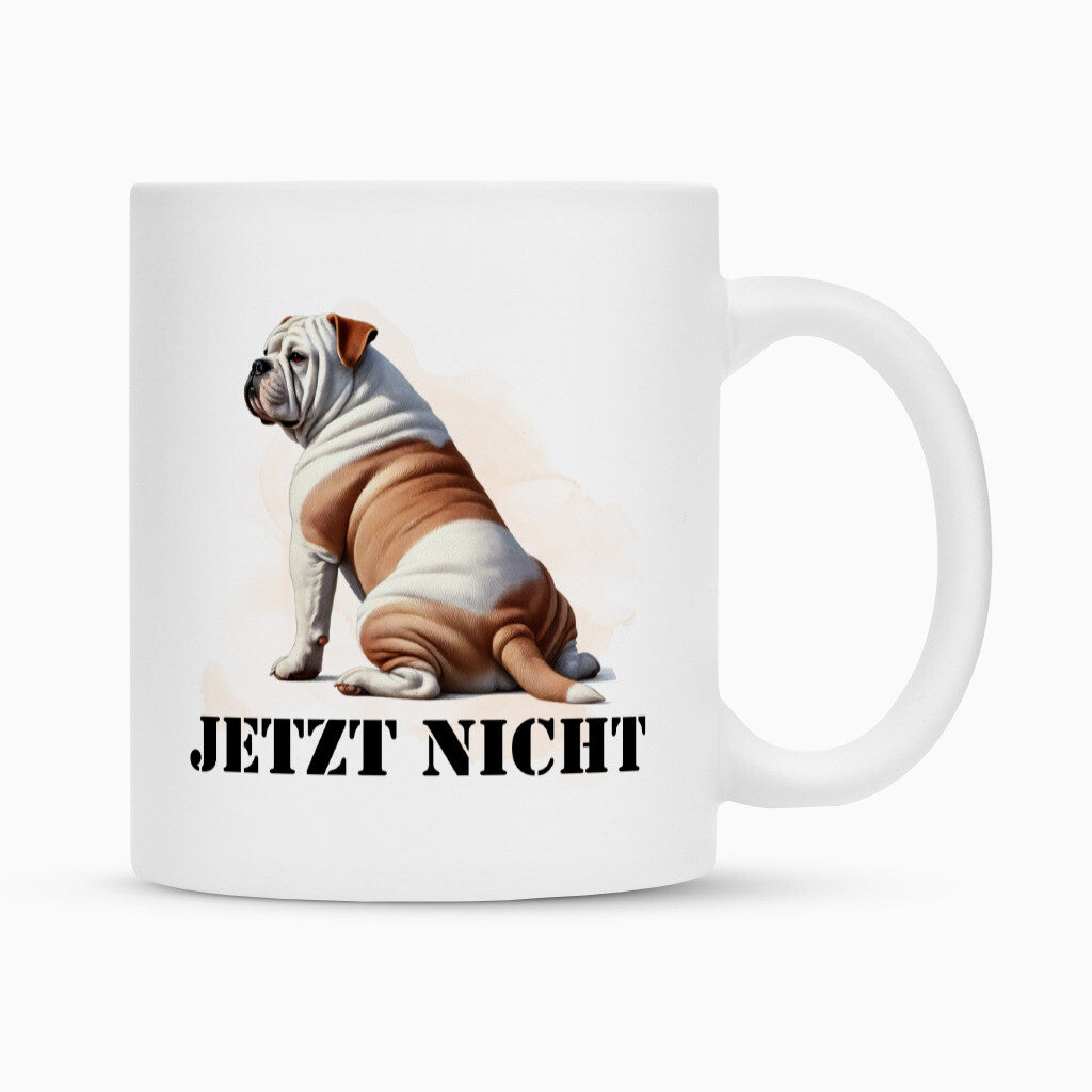 Tasse "American Bulldog - JETZT NICHT" Weiß – hunde-shirt.de