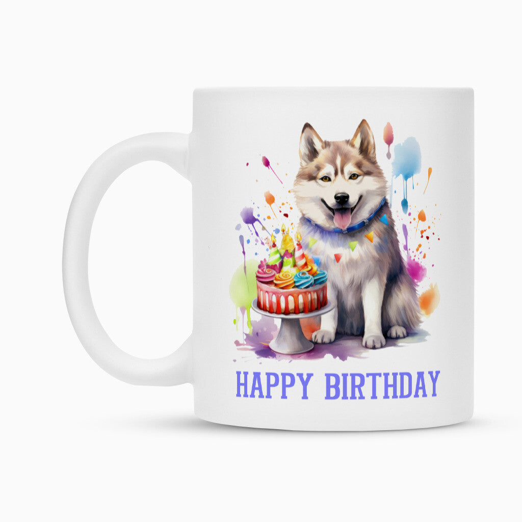 Tasse "Alaskan Malamute - Happy Birthday" – hunde-shirt.de