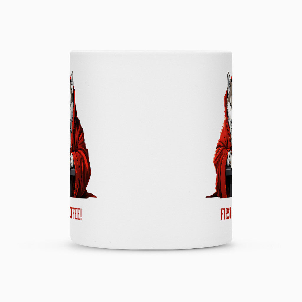 Tasse "Alaskan Malamute - First Coffee!" – hunde-shirt.de