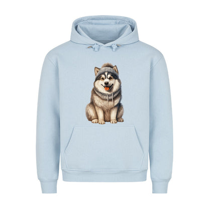 Premium Hoodie "Alaskan Malamute - Winter" Babyblau – hunde-shirt.de
