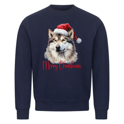 Premium Sweatshirt "Alaskan Malamute - Merry Christmas" Navy Blue – hunde-shirt.de