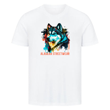 Premium T-Shirt "Alaskan Malamute - Streetwear" Weiß – hunde-shirt.de