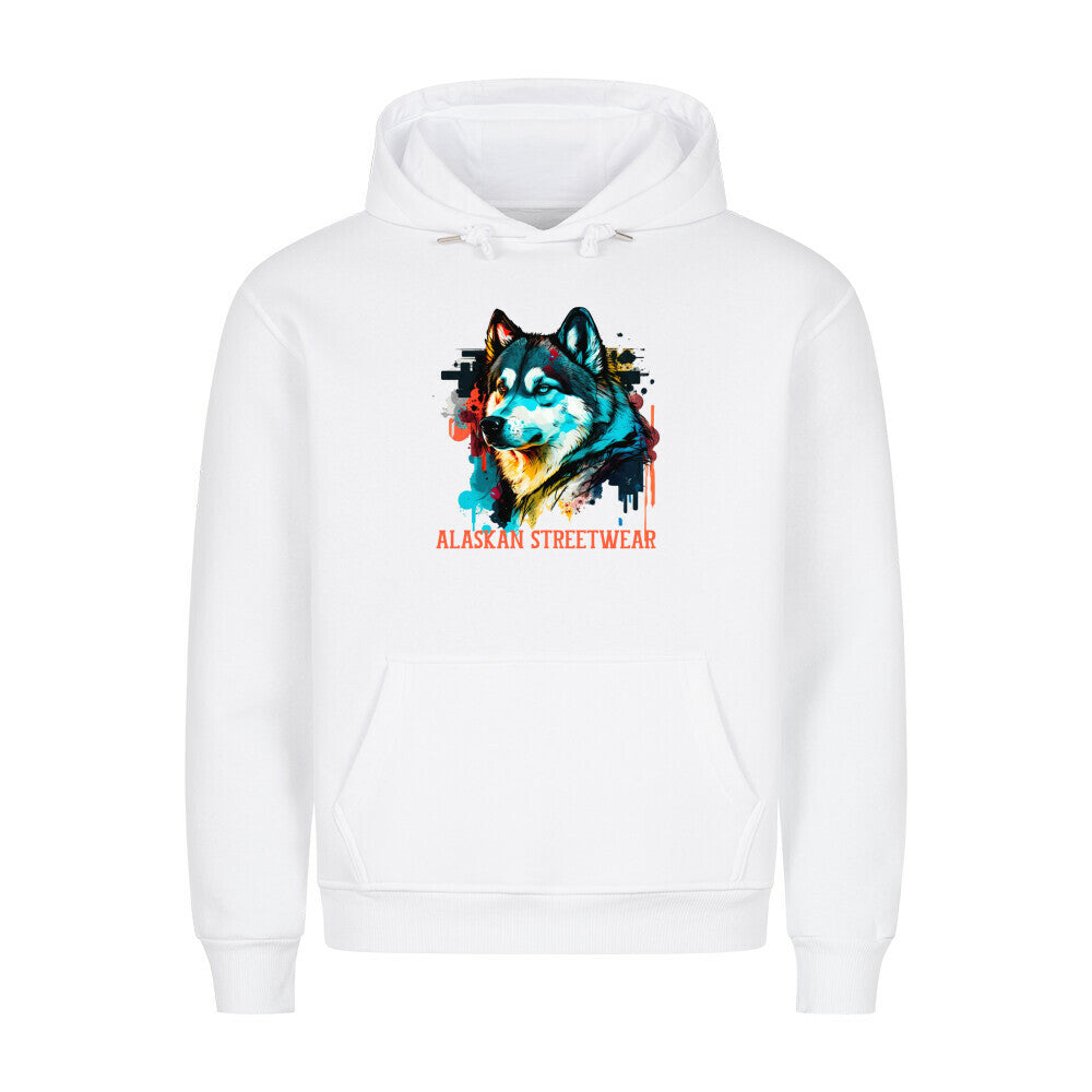 Premium Hoodie "Alaskan Malamute - Streetwear" Weiß – hunde-shirt.de