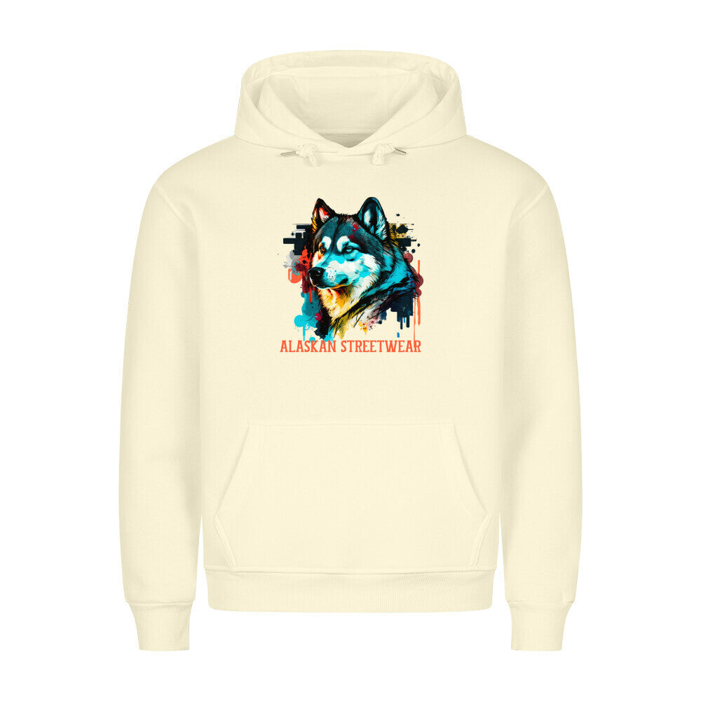 Premium Hoodie "Alaskan Malamute - Streetwear" Beige – hunde-shirt.de