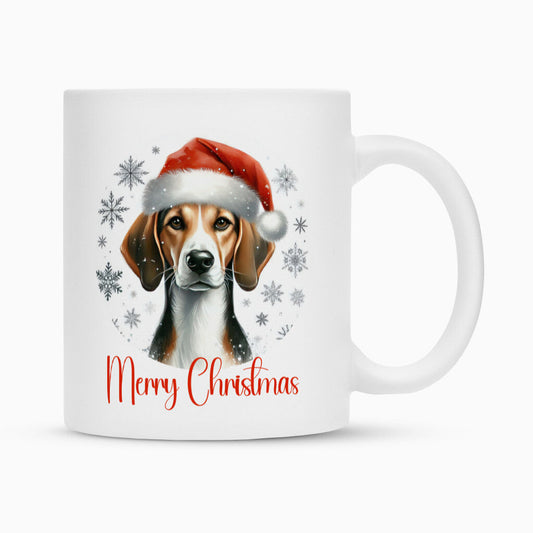 Tasse "American Foxhound - Merry Christmas" Weiß – hunde-shirt.de
