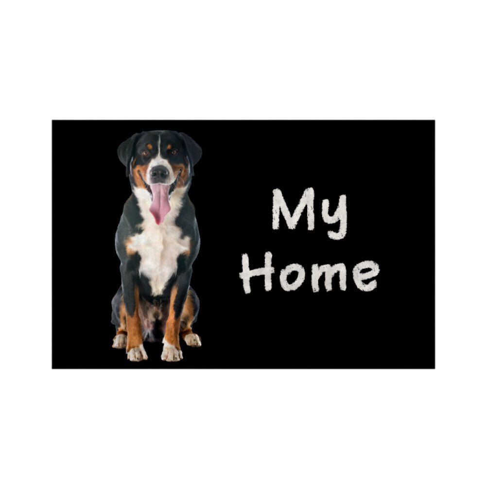 Fußmatte "Appenzeller Sennenhund -My Home" Weiß – hunde-shirt.de